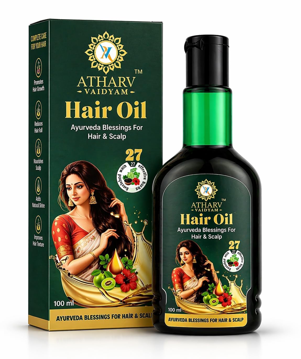 ATHARV VAIDYAM Ayurvedic Hair Oil 100ml | Hair Growth Oil for Hair Fall Control & Dandruff Treatment | Herbal Oil with Aml... - Review, Price and Buying Guide