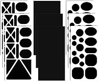 Vista 1 de 9 hojas de 96 piezas de parches de reparación de nailon, parches autoadhesivos, diferentes tamaños y formas, ropa impermeable, ligera, parche