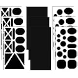 9 Sheets 96 Pcs Nylon Repair Patches Self Adhesive Patch Different Size and Shapes Clothes Waterproof Lightweight Clothing Fabric Repair Patch for Down Jacket, Tent Clothes, Outerwear(Black)