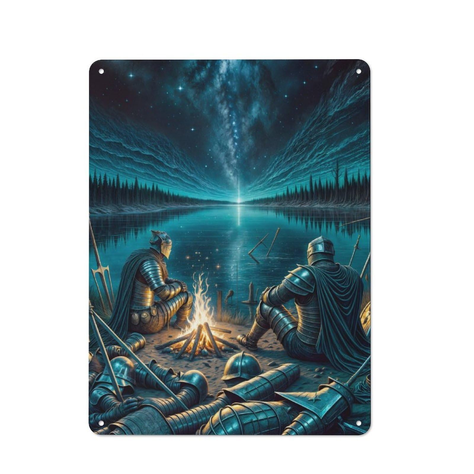 Junmoney Knights Rest Metal Plaque 40X30cm With For Pub Or Café, Rustic Decor, For Pub Decor Enthusiasts