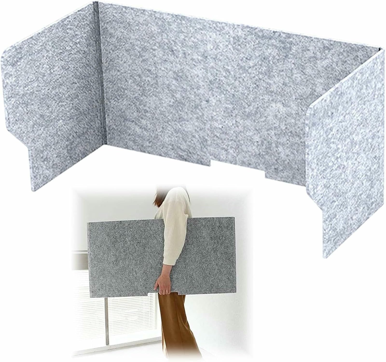 KLGFBDC Acoustic Desk Divider Polyester Privacy Partition Panel for Office Workstations & Libraries Soundproof Office Cubicle Separator Enhance Workspace Privacy