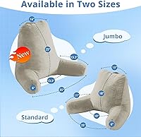 Vista 2 de Sasttie Almohada de lectura para sentarse en la cama, de espalda, respaldo para silla de apoyo, artículos esenciales para dormitorio universitario