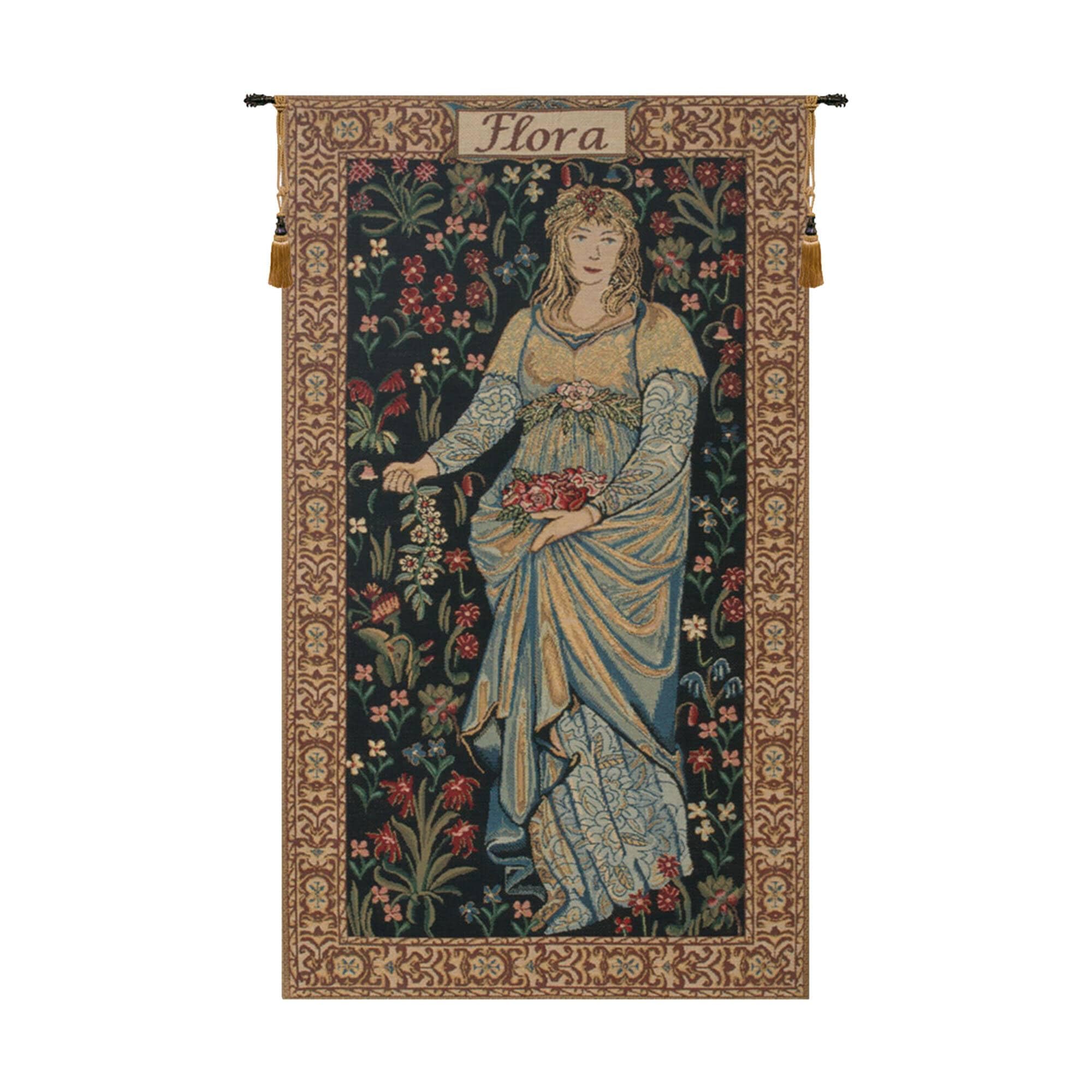 Tapisserie Murale Belge "The Flora Mythologique" - Art Déco Tissu - 39x22 Pouces - Neuf
