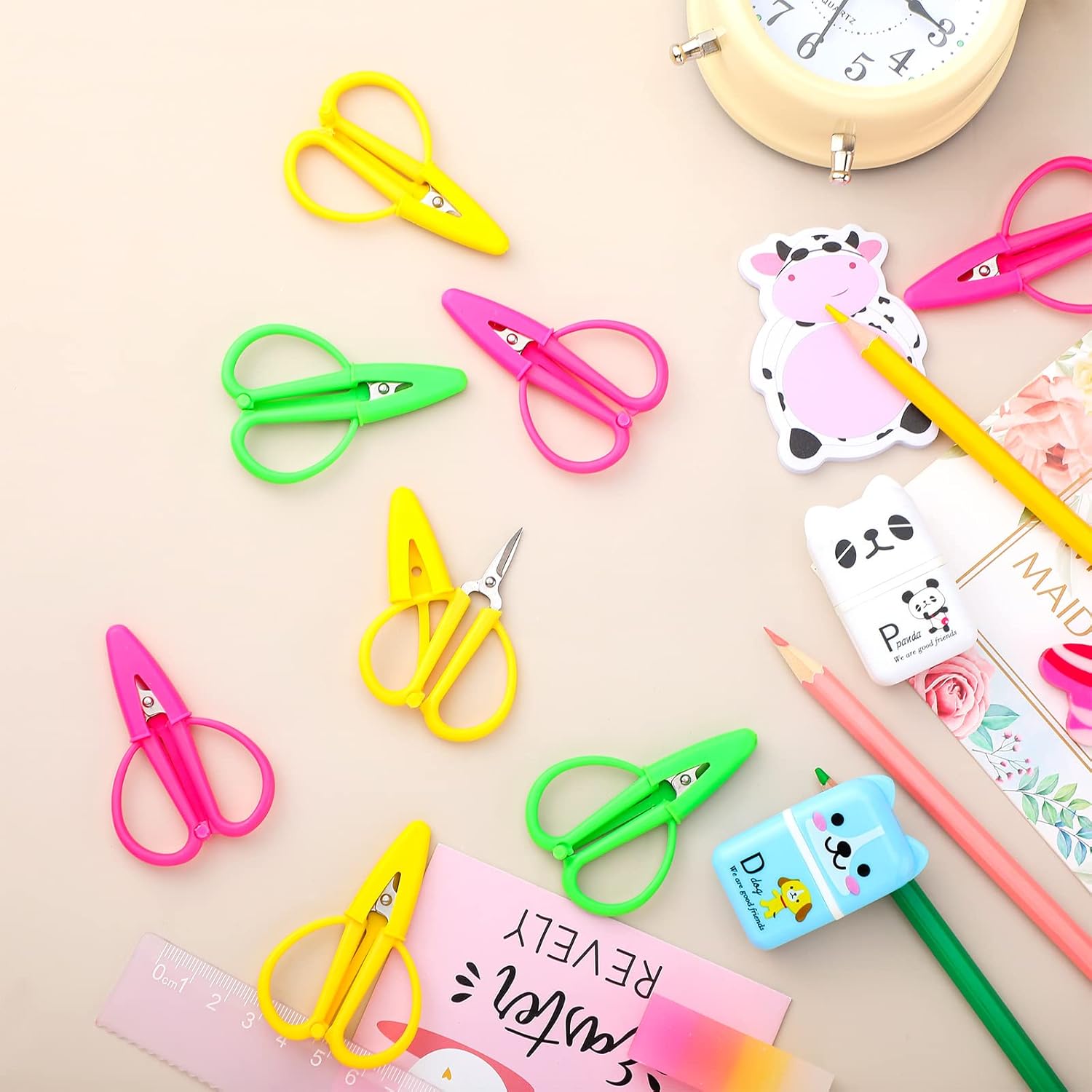Ferraycle 18 Pcs Mini Scissors Multicolor Tiny Travel Scissors with Cover Portable Detail Sewing Scissor for DIY Embroidery Paper Cutting Sewing Knitting Crafting, 2.56 x 1.65 Inch