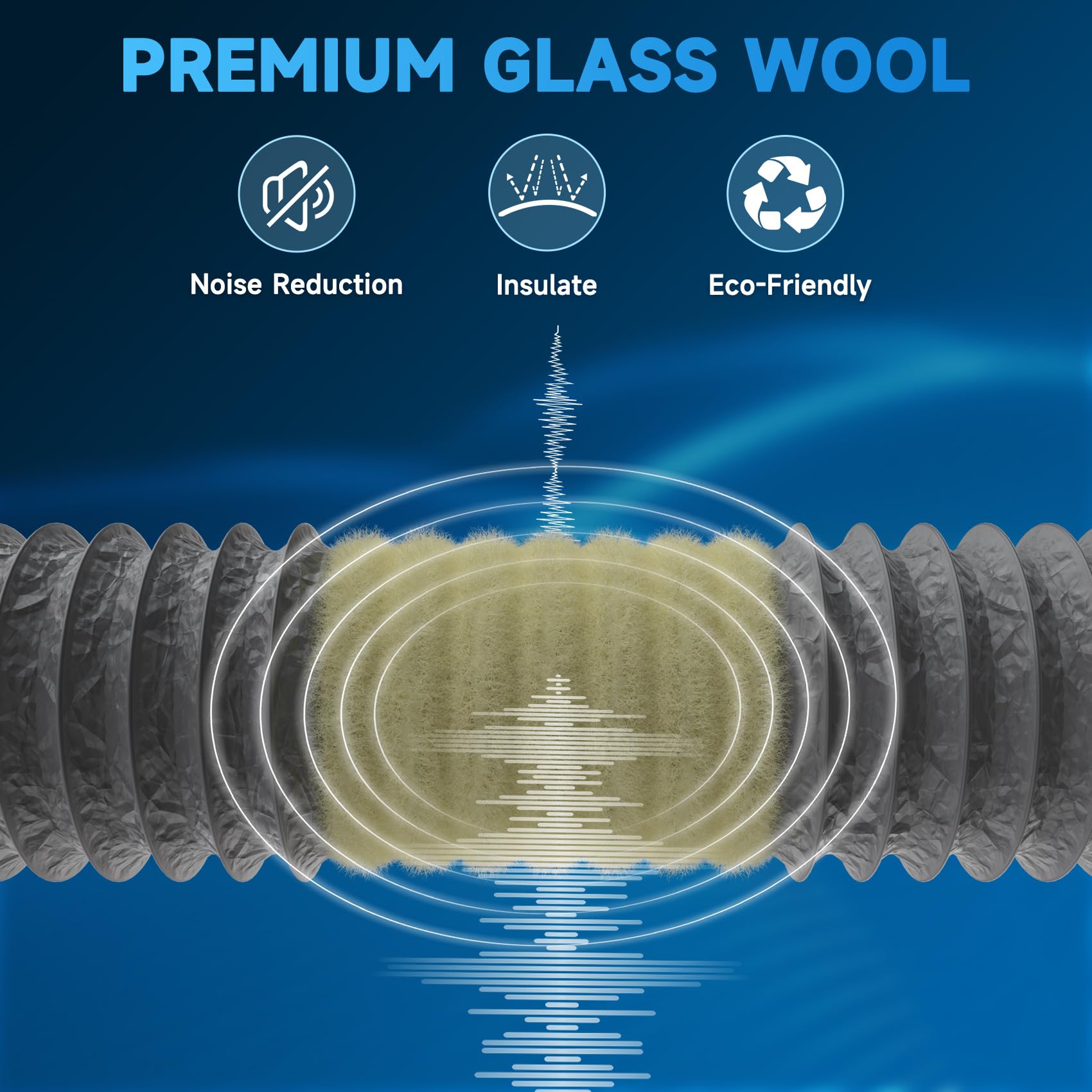 Hon&Guan ø 75mm Aislamiento Térmico PVC Manguera de Ventilación, Acústico Tubo de Aire 1,2m Metros Flexible di Aluminio PVC Tubo para Calentador de Diesel, Climatización, Tubería de Chimenea, Gris
