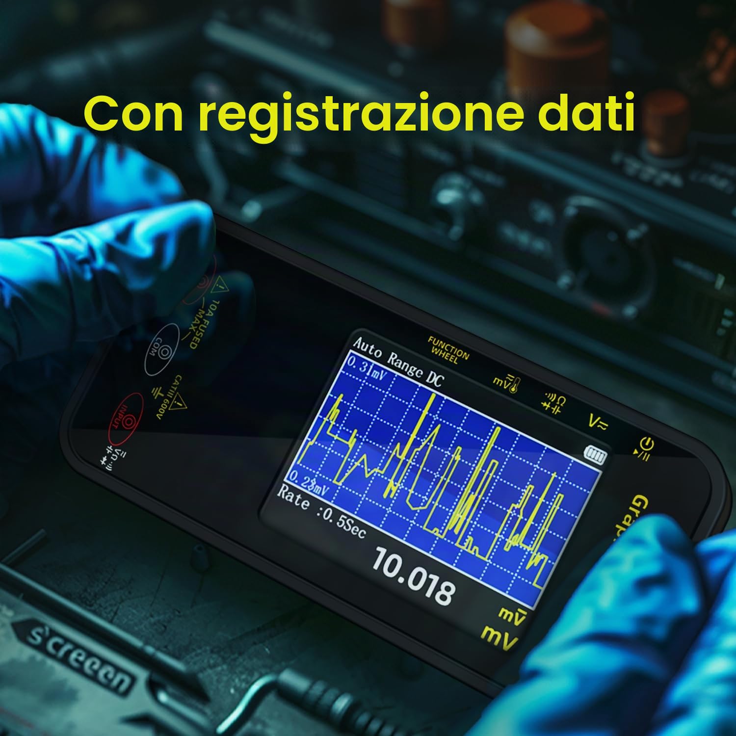 BSIDE Kit Multimetro Digitale Rilevatore di Tensione, S500 Multimetro Grafico 20000 Contatori & AVX1 Penna Cercafase, Tester Elettricista di Corrente Tensione Millivolt Capacità Diodo Temperatura