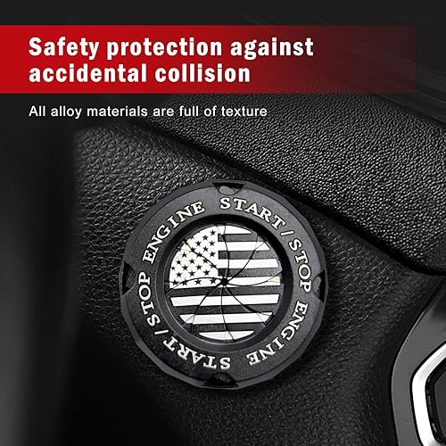 Miniatura 3 de 1 cubierta de botón de arranque giratorio, cubierta de metal para el botón de arranque del motor de automóvil, calcomanías para decoración interior