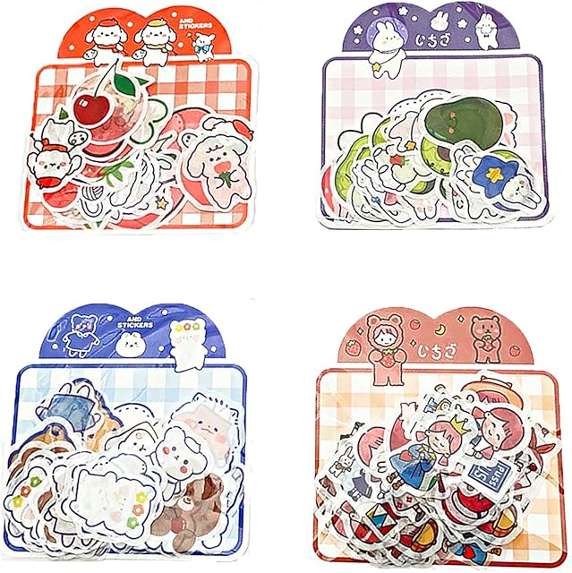 Zasjon Cute Stickers, 160 Pcs Hand Account Stickers Trendy Stickers Aesthetic Sticker Craft Set Waterproof Stickers for Girls Teens Water Bottles Laptop Skateboard Notebook Luggage, Patterns Randomly
