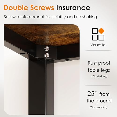 Miniatura 178 de DlandHome Escritorio pequeño para computadora de 31.5 pulgadas, mesa de escritura para espacios pequeños, mesa de estudio, escritorio para Nogal