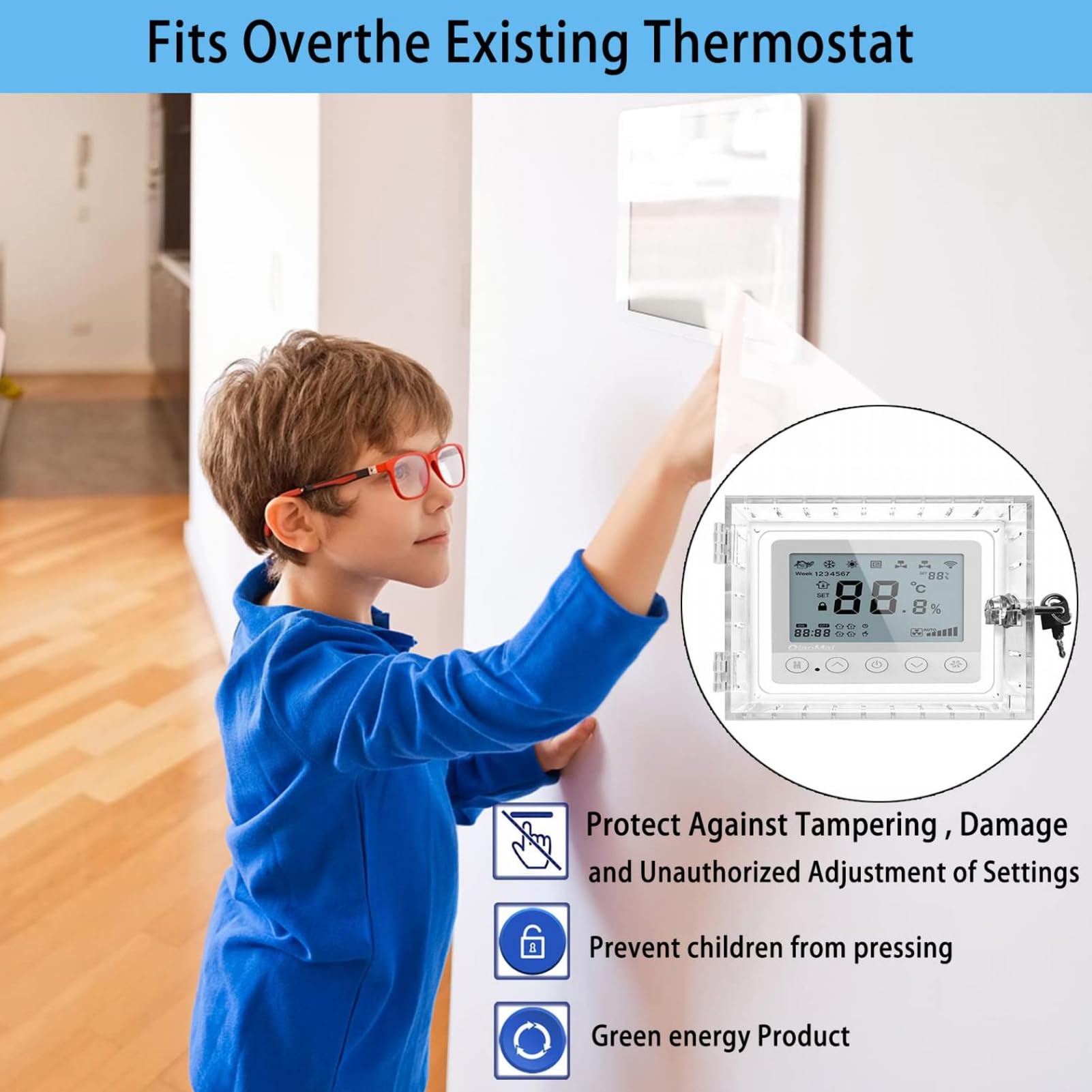 HAOHIZE Thermostat Cover with 2 Key - Image 2