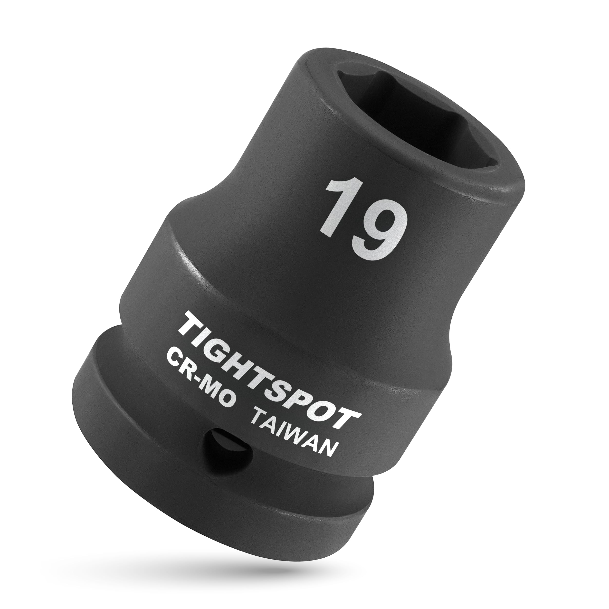 TIGHTSPOT 3/4" Drive 19mm Shallow Impact Socket CR-MO Jumbo Socket 6 Point Strong and Durable for Automotive Truck and Heavy Equipment Repair