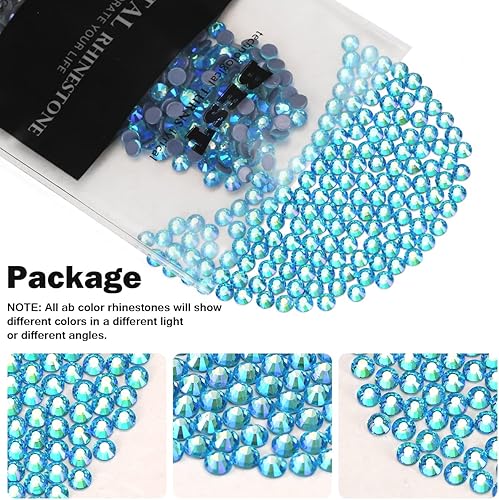 Miniatura 6 de Diamantes de imitación Hotfix para manualidades, diamantes de imitación con parte trasera plana, diamantes de imitación de cristal redondos, gemas