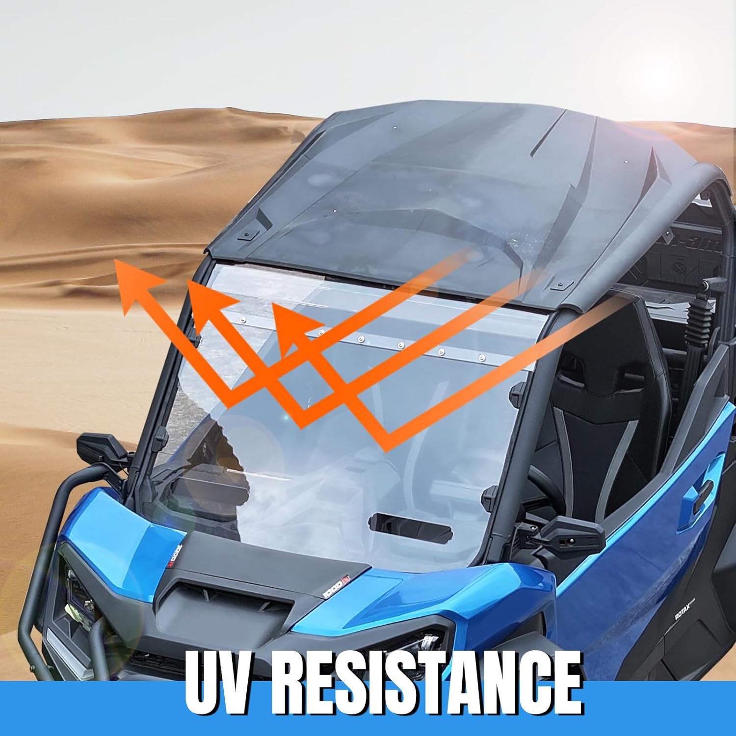 AUPOWER Vented Windshield for Can Am Commander Accessories 2021-2026,Full Front Windshield with Vents for Can Am Commander & MAX 2021 2022 2023 2024 2025 Hard Coat Heavy Duty