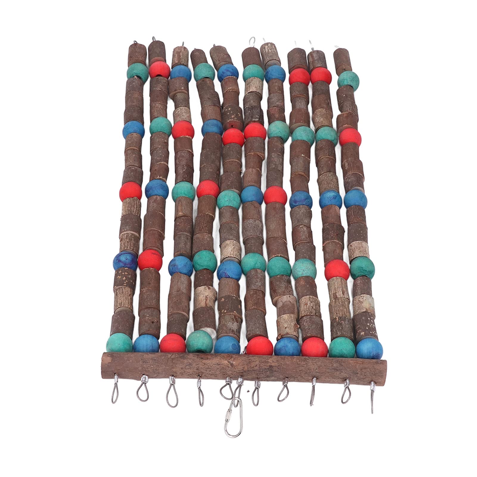 Juguetes para Masticar pájaros de Madera Multicolor, mordedura Comestible Segura, Juguetes para rasgar Loros con Alambre de Acero, Bloques de Cuentas de Madera