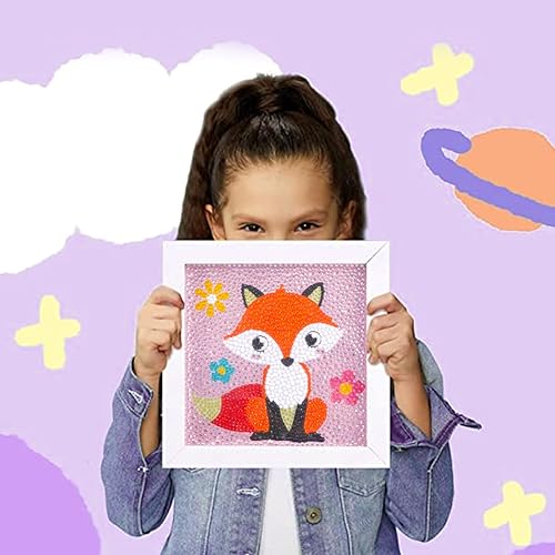 Miniatura 8 de Fire beetle Kit de pintura de diamante 5D con marco de madera, juego de manualidades para niños y niñas de 6 a 12 años, kit de pintura por números