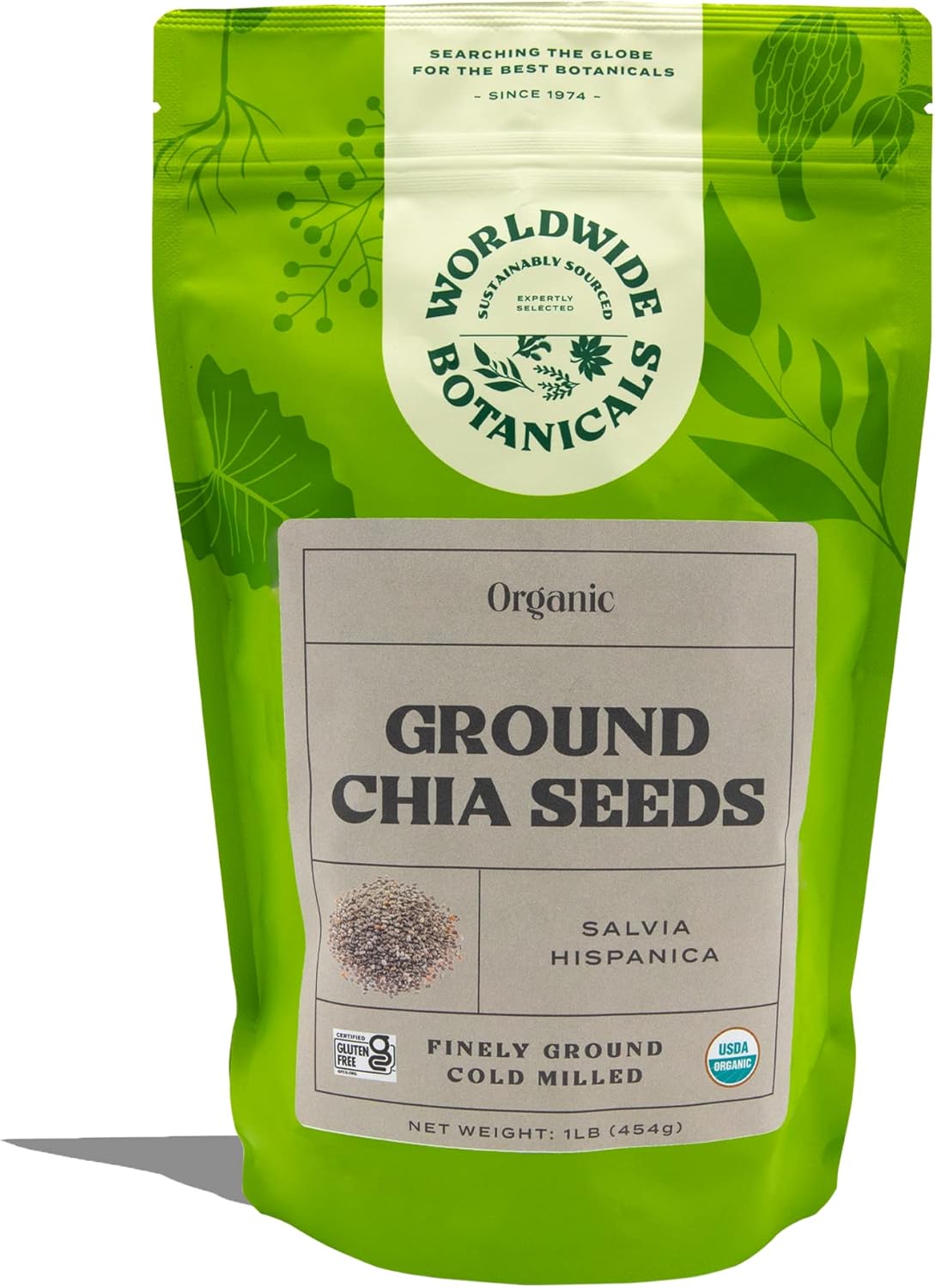 Worldwide Botanicals Organic Ground Chia Seeds, 1 Pound – Excellent Source of Fiber, Protein, and Omega-3 Fatty Acids | Gluten-Free | Vegan | Non-GMO | Kosher Worldwide Botanicals Organic Ground Chia Seeds, 1 Pound – Excellent Source of Fiber, Protein, and Omega-3 Fatty Acids | Gluten-Free | Vegan | Non-GMO | Kosher