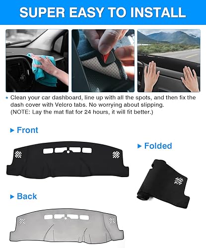 Miniatura 5 de Autorder Cubierta de tablero para Chevy Chevrolet SilveradoGMC Sierra 1500 2014-2018, SilveradoGMC Sierra 2500HD 3500HD 2015-2019, accesorios para