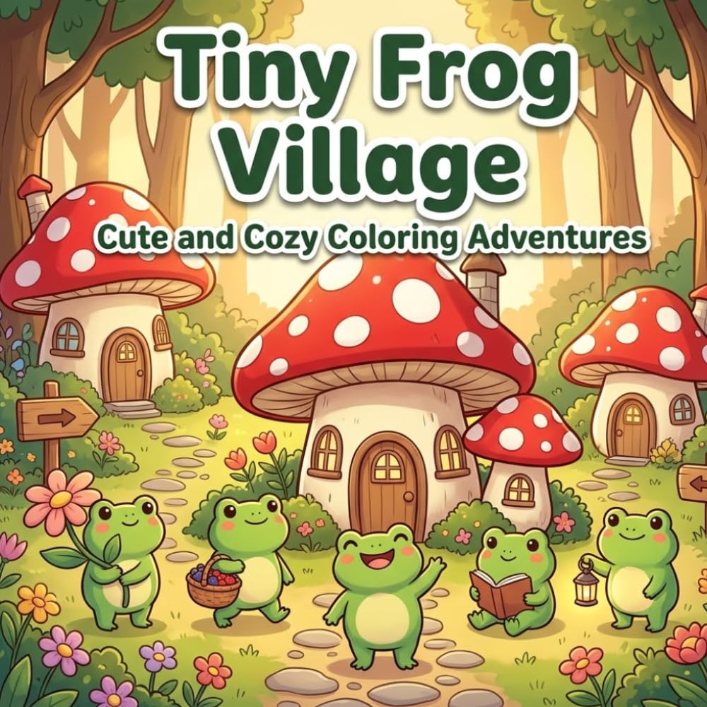 Tiny Frog VIllage: Friendly Frog Adventures and Cozy Coloring Fun for All Ages