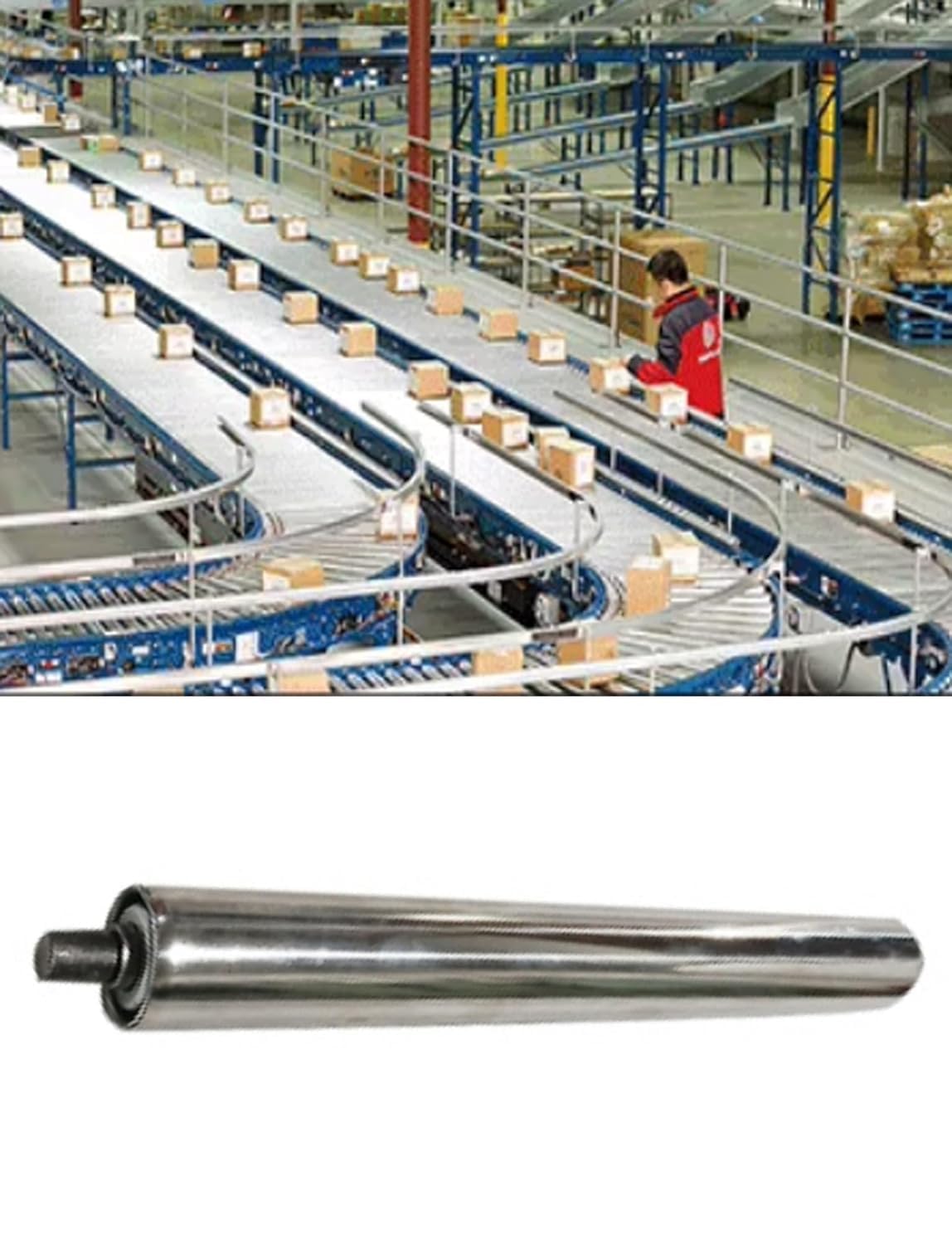 Metalowe rolki przemysłowe, niezmotoryzowane rolki przenośnikowe ze stali nierdzewnej 8/12 mm średnica 25-50 mm 8-23,6 cala (50 mm/2 cale, 12 cala/300 mm)