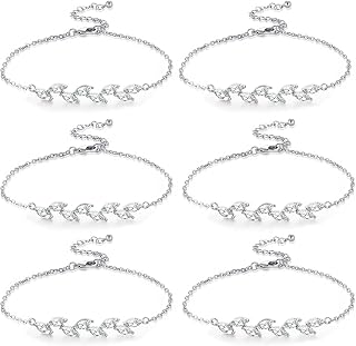 Bridesmaids Gift Set of 6 or 4 Bridesmaid Bracelet 18K Gold Plated Leaf Bracelet I Couldn’t Tie a Knot Without You Wedding Bridesmaid Proposal Bracelets Jewelry Gifts for Women