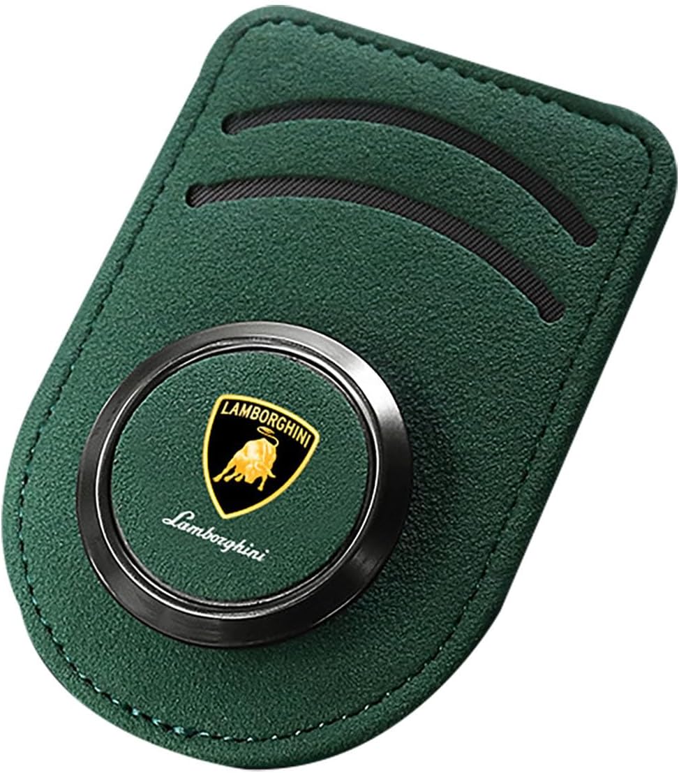 Sunglasses Holder for Lamborghini LM001 1980-1983, Suede Leather Eyeglass Holder, Car Sun Visor Glasses, Portable Clip Auto, Car accessories,Green