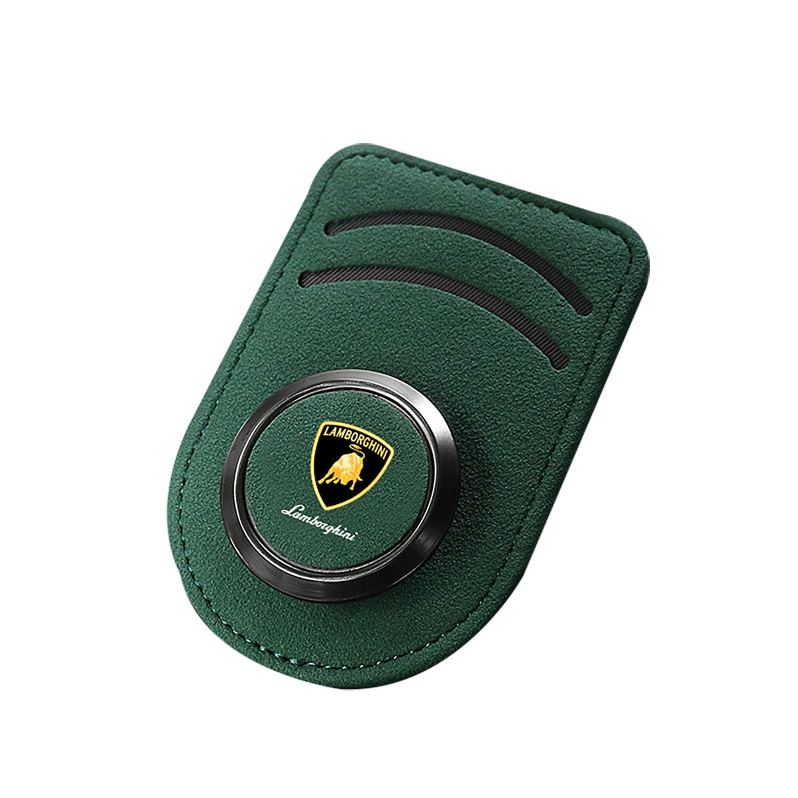 Sunglasses Holder for Lamborghini LM001 1980-1983, Suede Leather Eyeglass Holder, Car Sun Visor Glasses, Portable Clip Auto, Car accessories,Green
