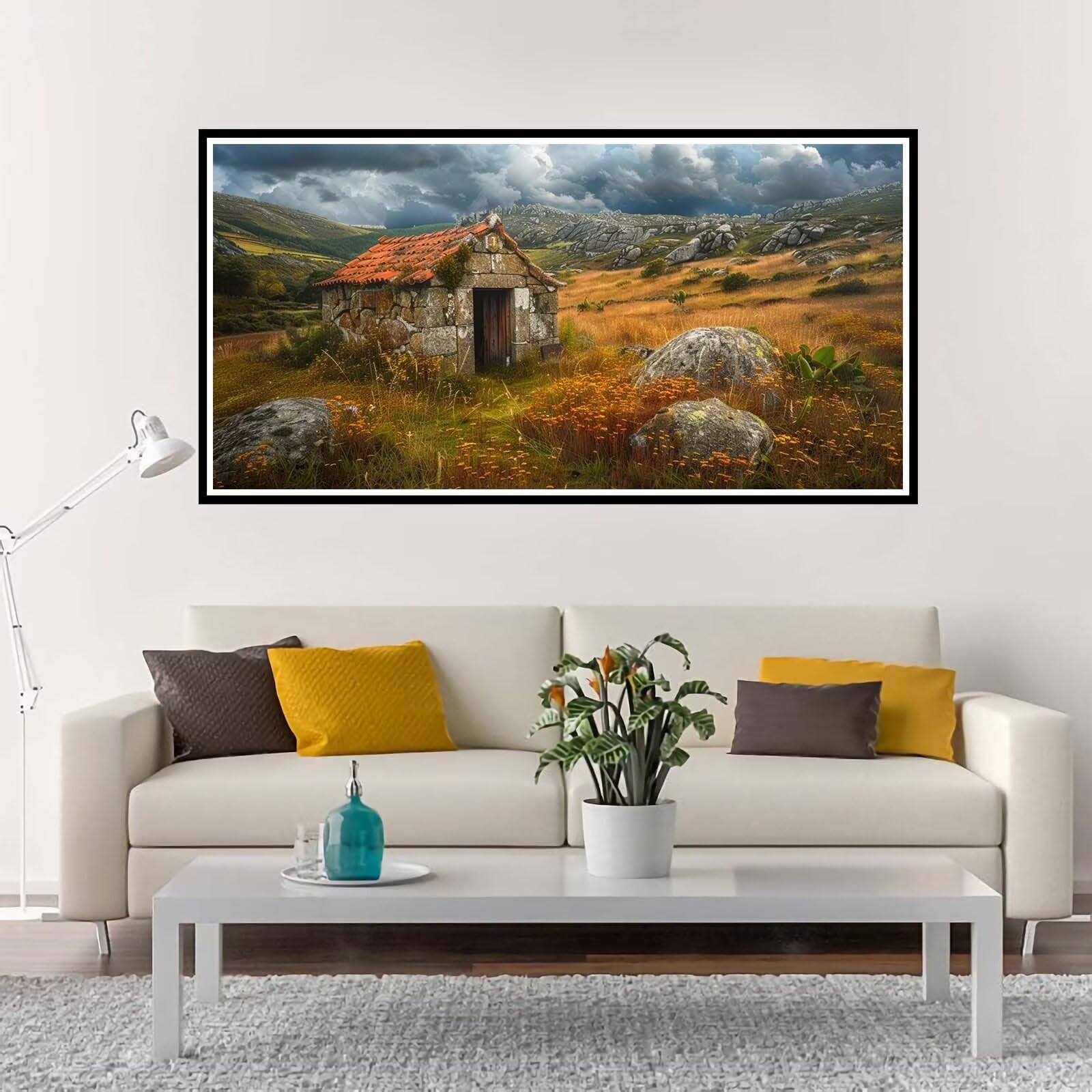 Pintar por Numeros Grande Otoño, Cuadros para Pintar por Numeros Paisaje, Kit Manualidades Adultos Pinturas Acrílica, Paint by Numbers para Decoración de Casa Pared Regalo 80x160 cm sin Marco-YH1254