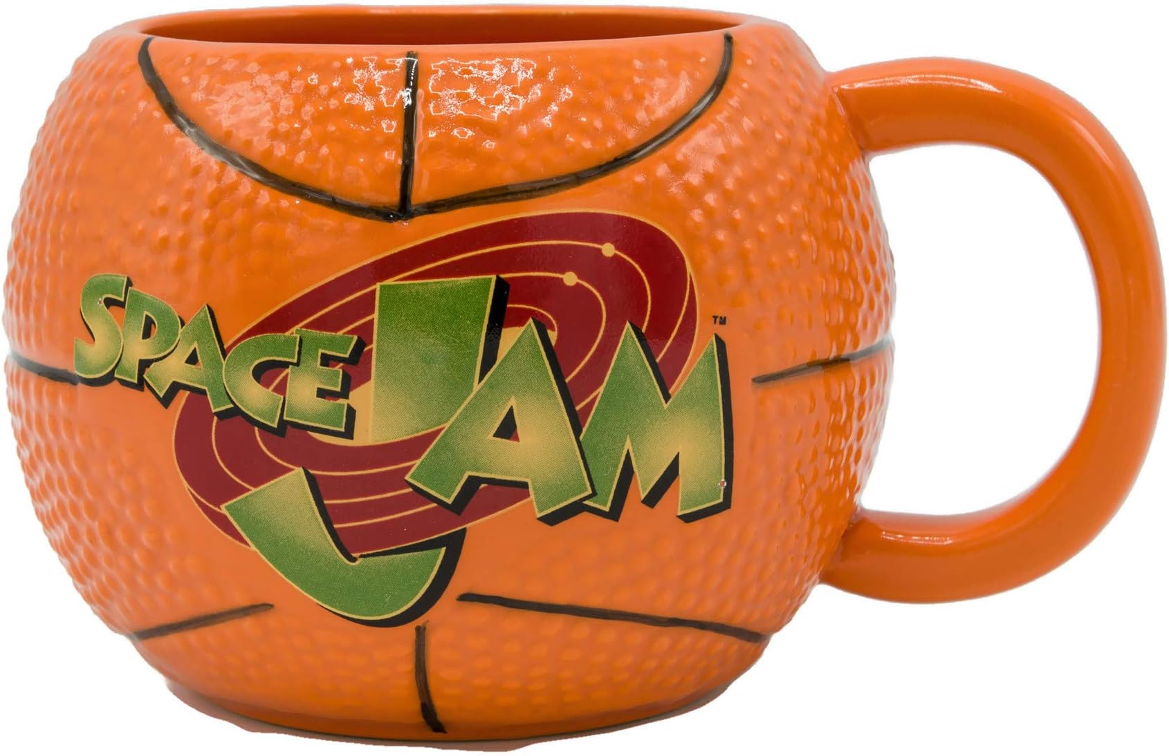 Silver Buffalo Space Jam Basketball with Logo Ceramic 3D Sculpted Mug, 20-Ounce, Orange