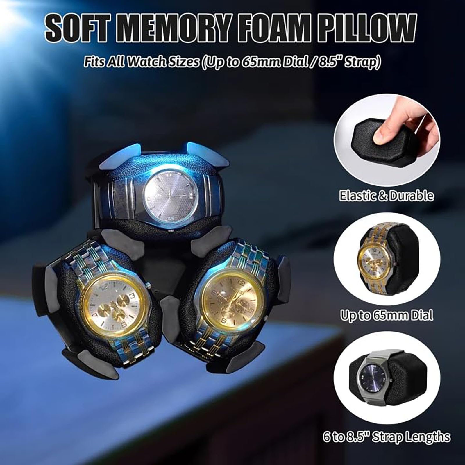 Enrollador Automático De Relojes Para 3 Relojes Con Luz LED