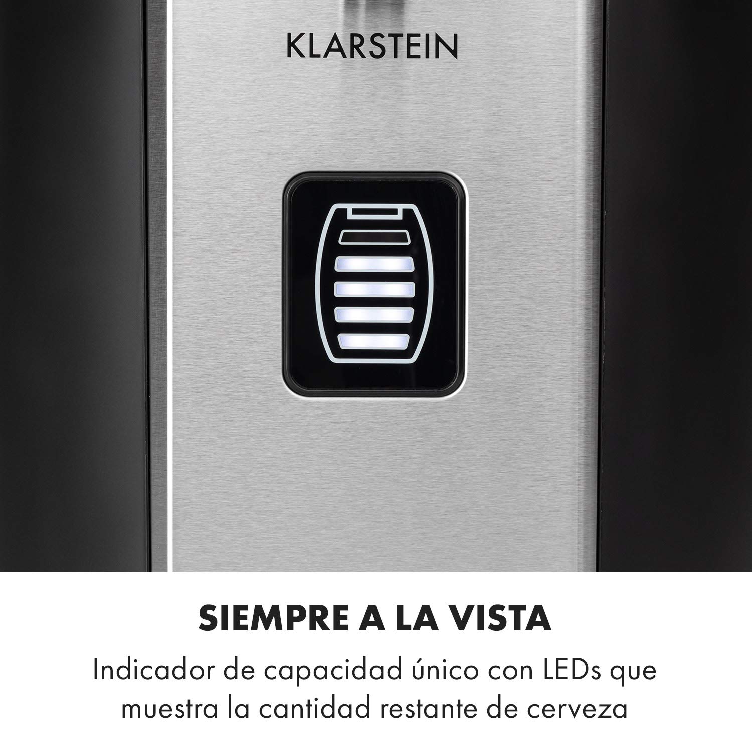 Klarstein Beerkules Tirador de cerveza y enfriador - para todos los barriles de 5 L con y sin sistema, presión CO2, incl. 3 cartuchos, refrigeración por compresor 2-12°C, plata-negro