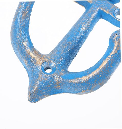 Miniatura 8 de VICASKY Ganchos de metal para colgar en la pared, ganchos de hierro con ancla vintage, ganchos de pared náuticos, ganchos de pared para abrigos de