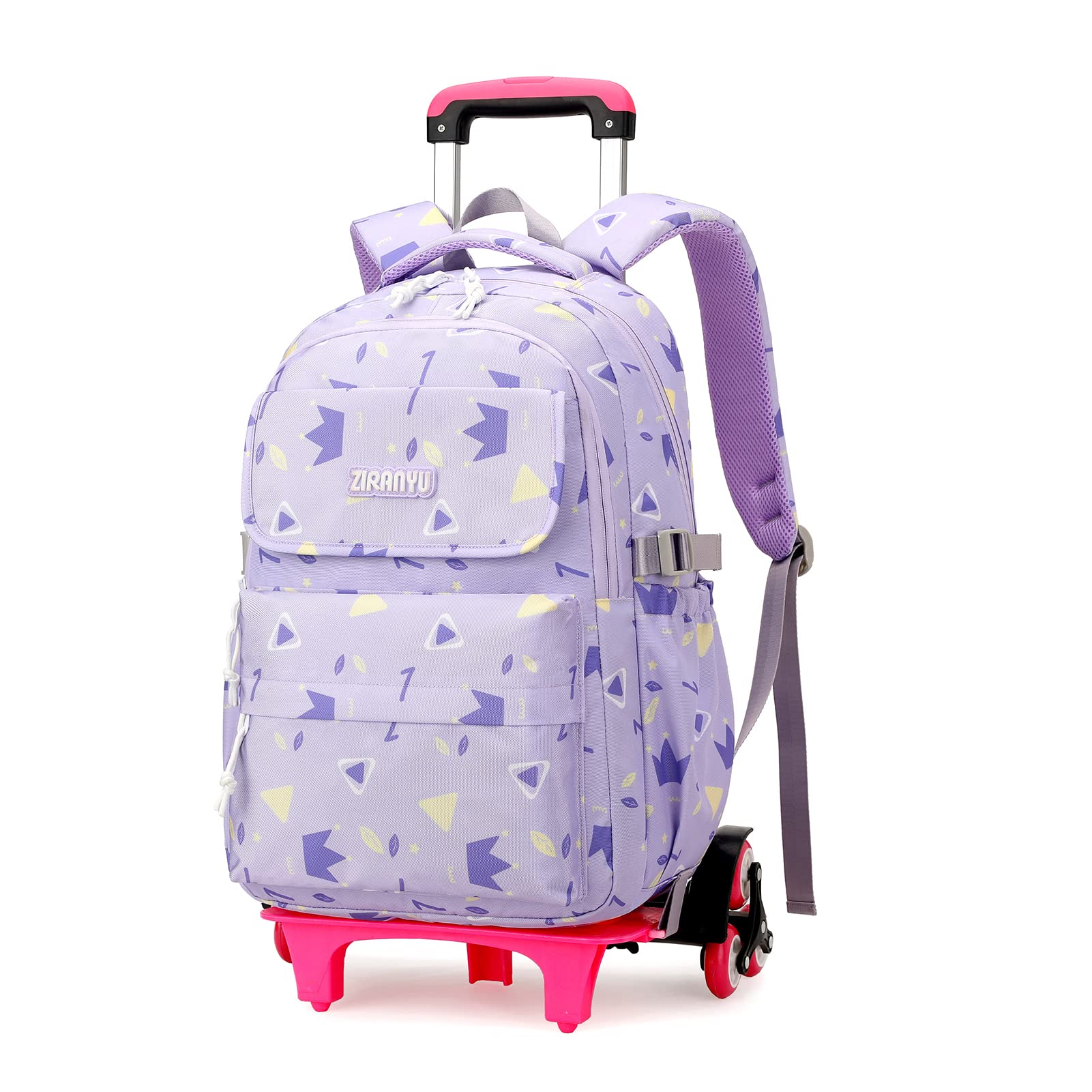 IvyH Mochila con Ruedas Niña,Ligero Mochilas Escolares Infantil con Ruedas,Mochila con Carro para Escuela Secundaria Primaria