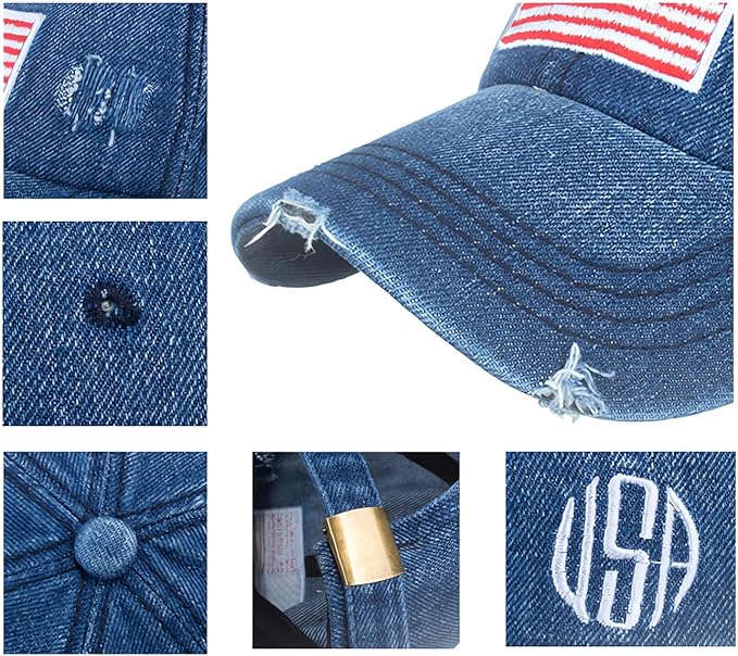 Gorra trucker ajustable bandera estadounidense para hombre y mujer miniatura 5