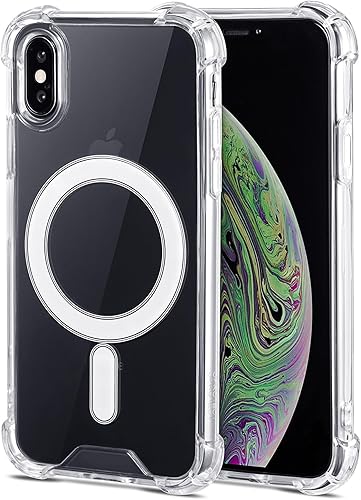JProtect Funda magnética para iPhone X  10  iPhone Xs para MagSafe, a prueba de golpes para iPhone X, funda transparente para iPhone X, funda