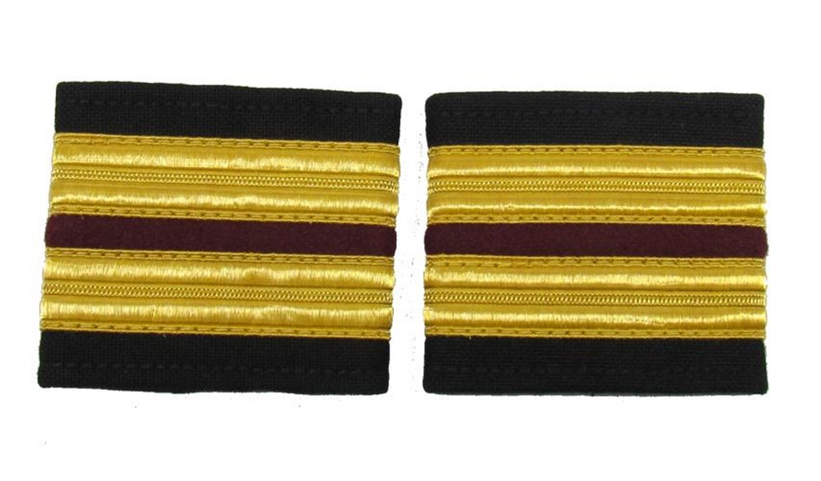 Uniform Store London Men's Gold Epaulettes Epaulette Rank 2X1/2'' Bars-Maroon Engineers R155