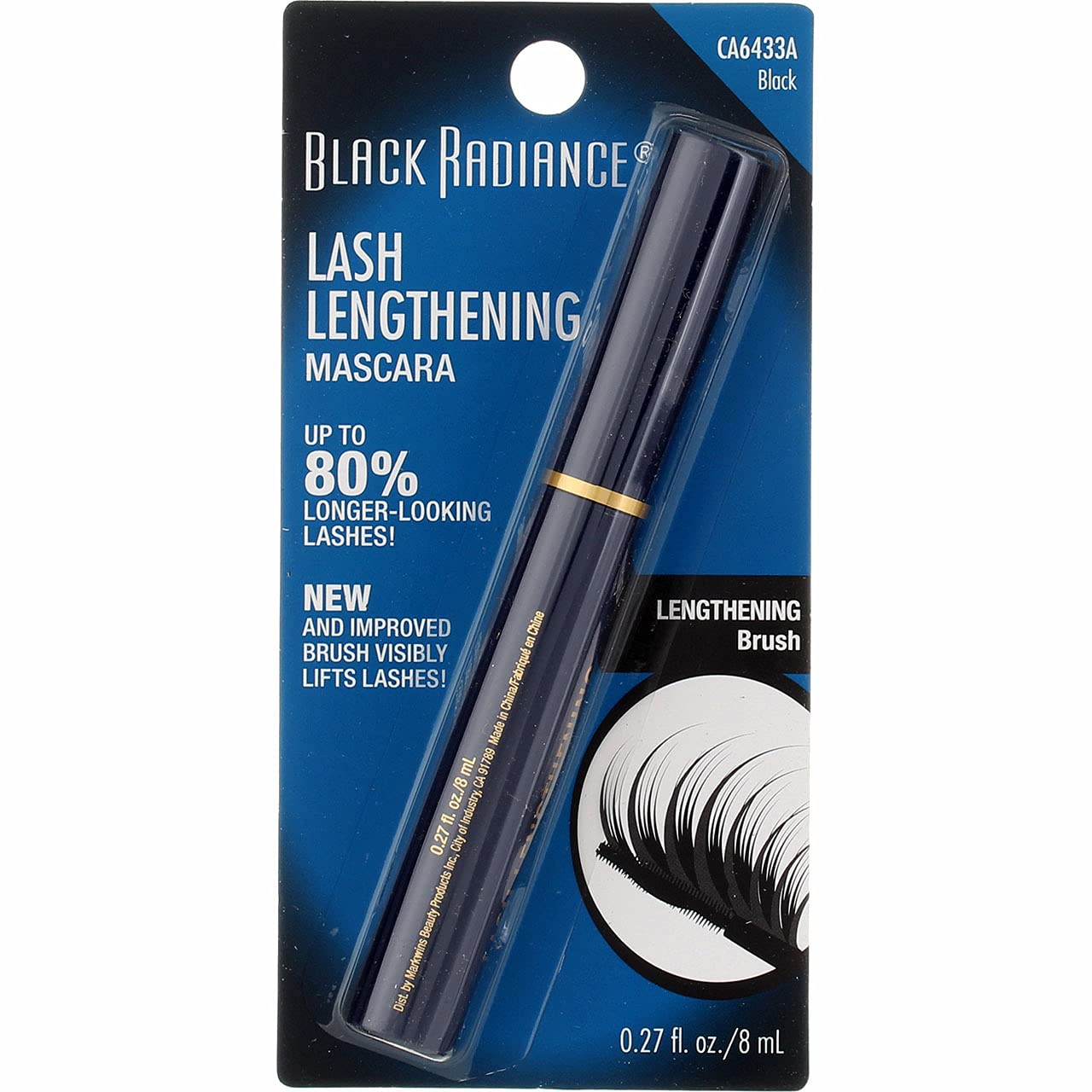 Black Radiance Lash Lengthening Mascara, Black, 0.27 Fluid Ounce