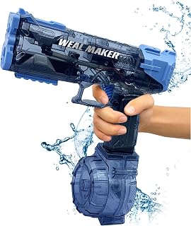 Mufern Pistola de água elétrica, pistola de água automática de um botão Super 500ML + 50ML de alta capacidade até 22 pés de alcance, lançador de água mais forte para adultos e crianças piscina de verão prai