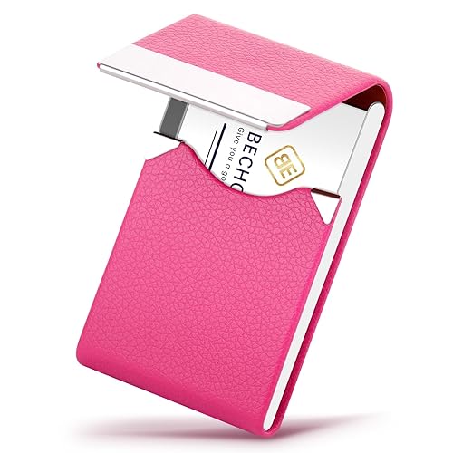 Miniatura 14 de Caja de cigarrillos de acero inoxidable de cuero - Soporte de bolsillo para cigarrillos de tamaño regular, funda de cigarrillos con una sola mano