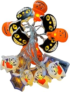 ストリング ライト ハロウィン,ハロウィン LED ストリング ライト, ビスタプリント屋外ハロウィーンパーティーLEDライト, 電池式ハロウィンライト、ハロウィン屋内屋外装飾用安全ストリングライト