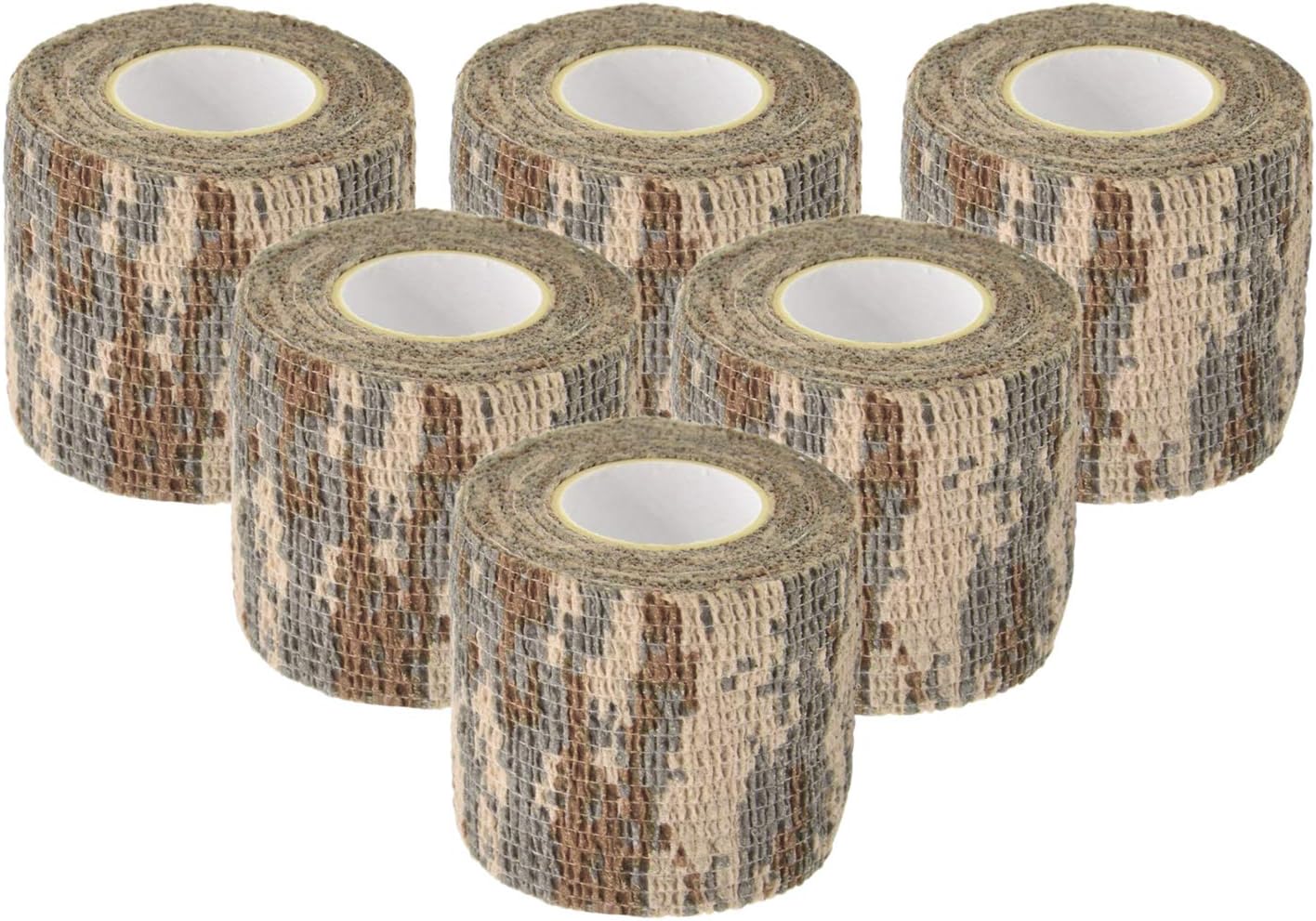 EAmber Camo Wrap Tapes Camouflage Form Wrap 1.96'' x 177'' Military Army Hunting Self-Adhesive Protective Bandage for Flashlights,Bicycle