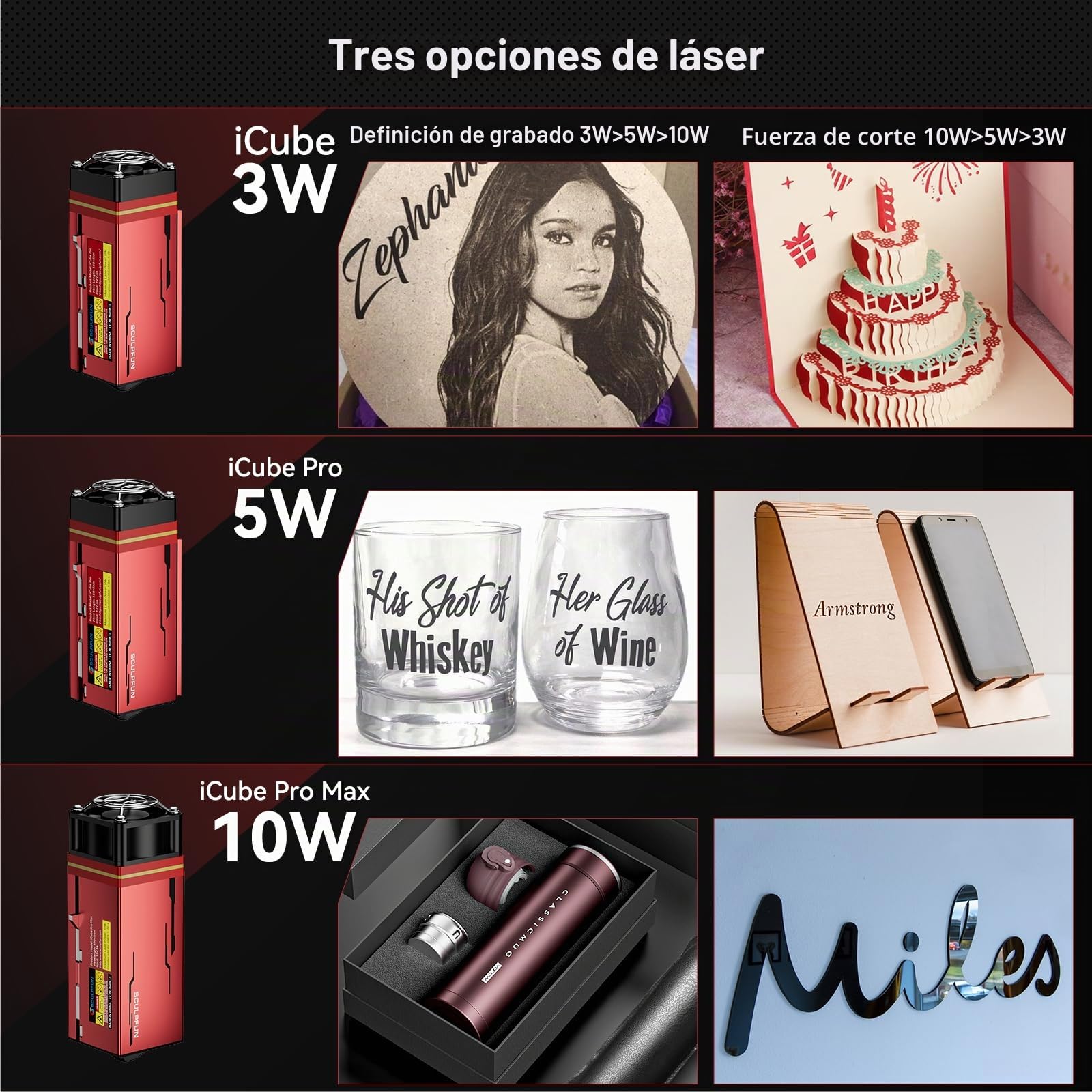 SCULPFUN iCube Pro Max Máquina de grabado láser de 10 W, portátil con precisión de grabado de 0,05 mm, grabado offline, cortador láser con filtro de humo para papel, madera, plástico