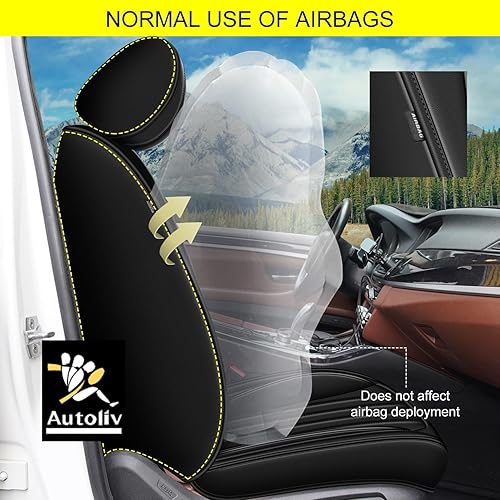 Miniatura 3 de 2 fundas de asiento de automóvil para Kia Sorento 2007-2024, juego de fundas de asiento delantero de piel sintética con compatible con bolsa de