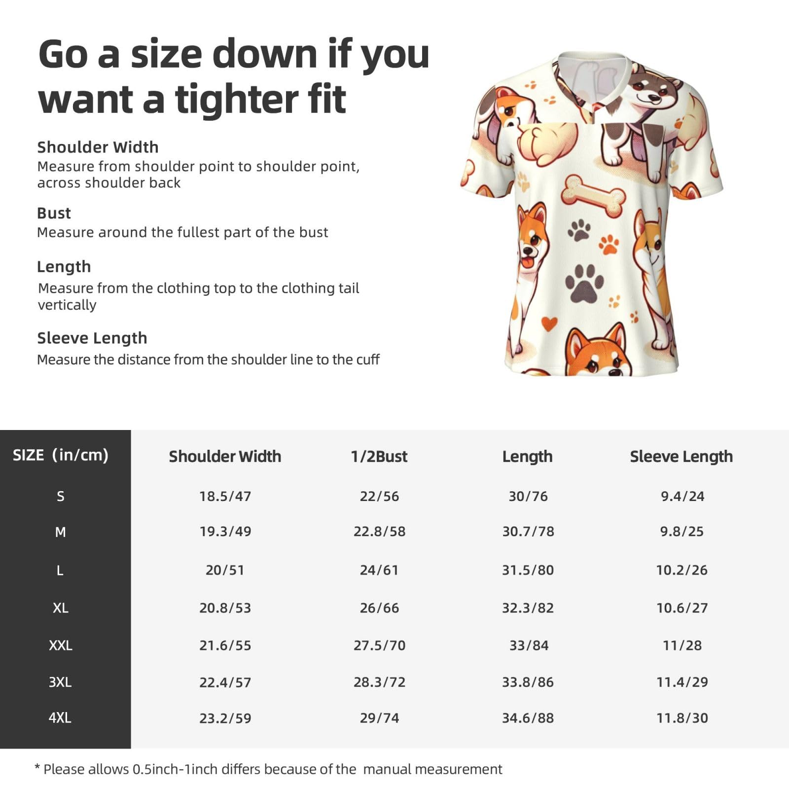 Stylish Athletic Sports Jersey Shiba-Inu-Akita-Footprint Men's Rugby Jersey 4X-Large Black