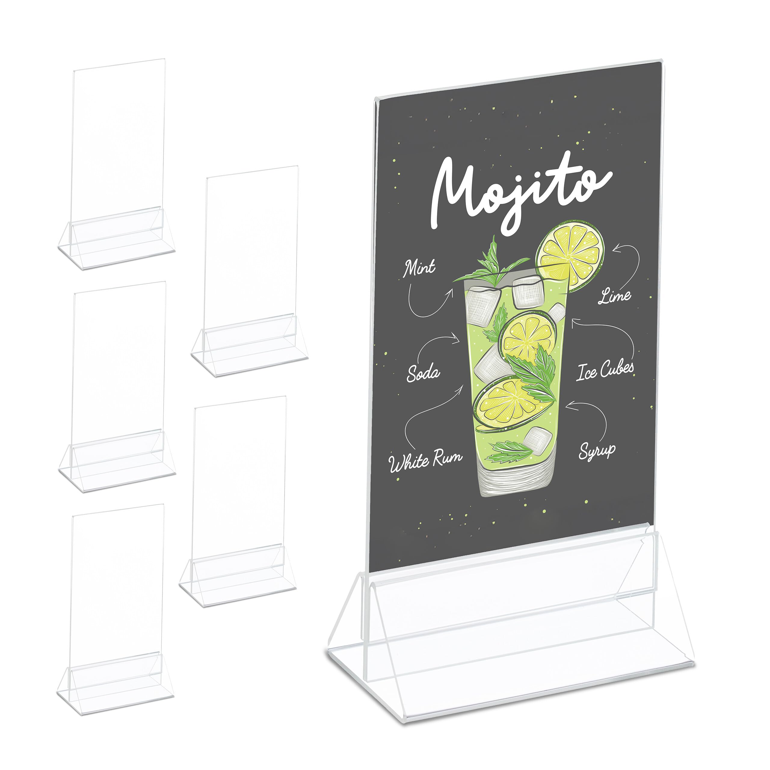 Présentoir de table A6 en acrylique transparent double face stable