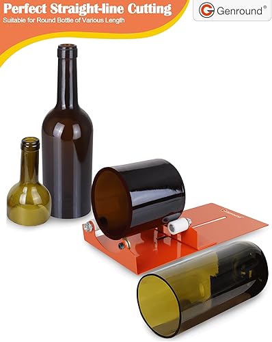 Miniatura 4 de Genround Cortador de botellas de vidrio, cortador de botellas Máquina de bricolaje para cortar vino, cerveza, whisky, alcohol, champán, botellas de
