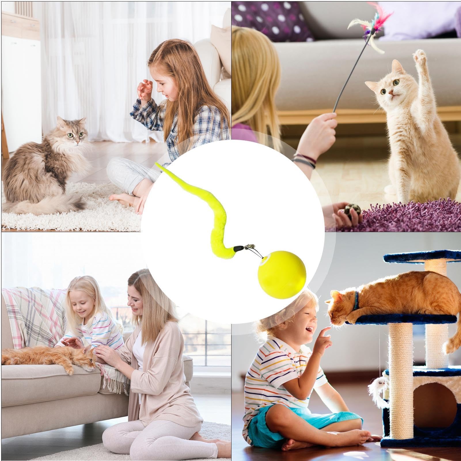 Juguetes para Gatos， Juguete Interactivo for Gatos de Interior, for Entrenadores, Amantes los Animales, Exterior, apartamento, Dormitorio, Sala Estar