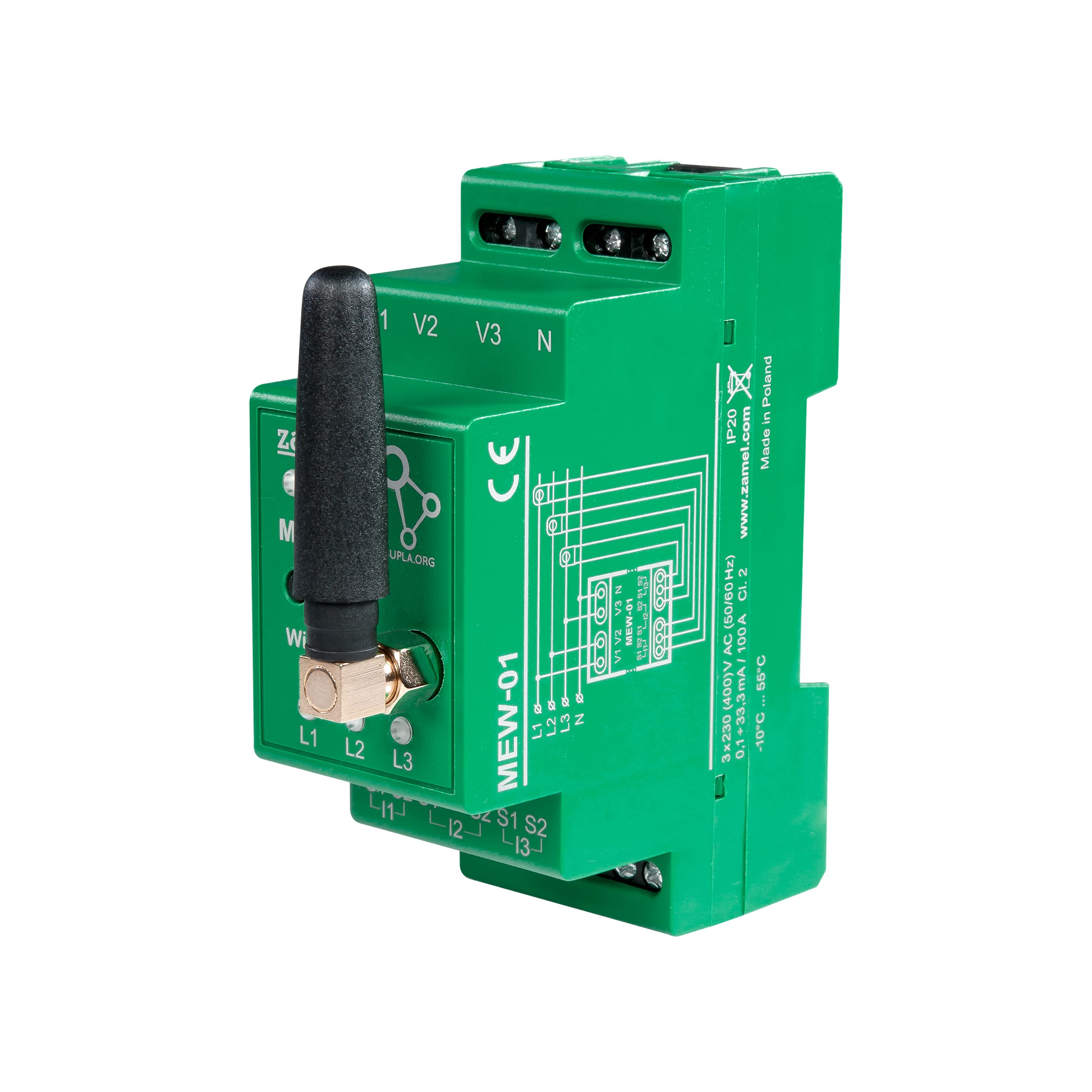 Supla Zamel - Contatore di Energia Wifi I Misuratore Consumo Elettrico I Controllo Consumi Elettrici I Contascatti per Misura dell'energia I Misuratori di tensione I MEW-01/ANT