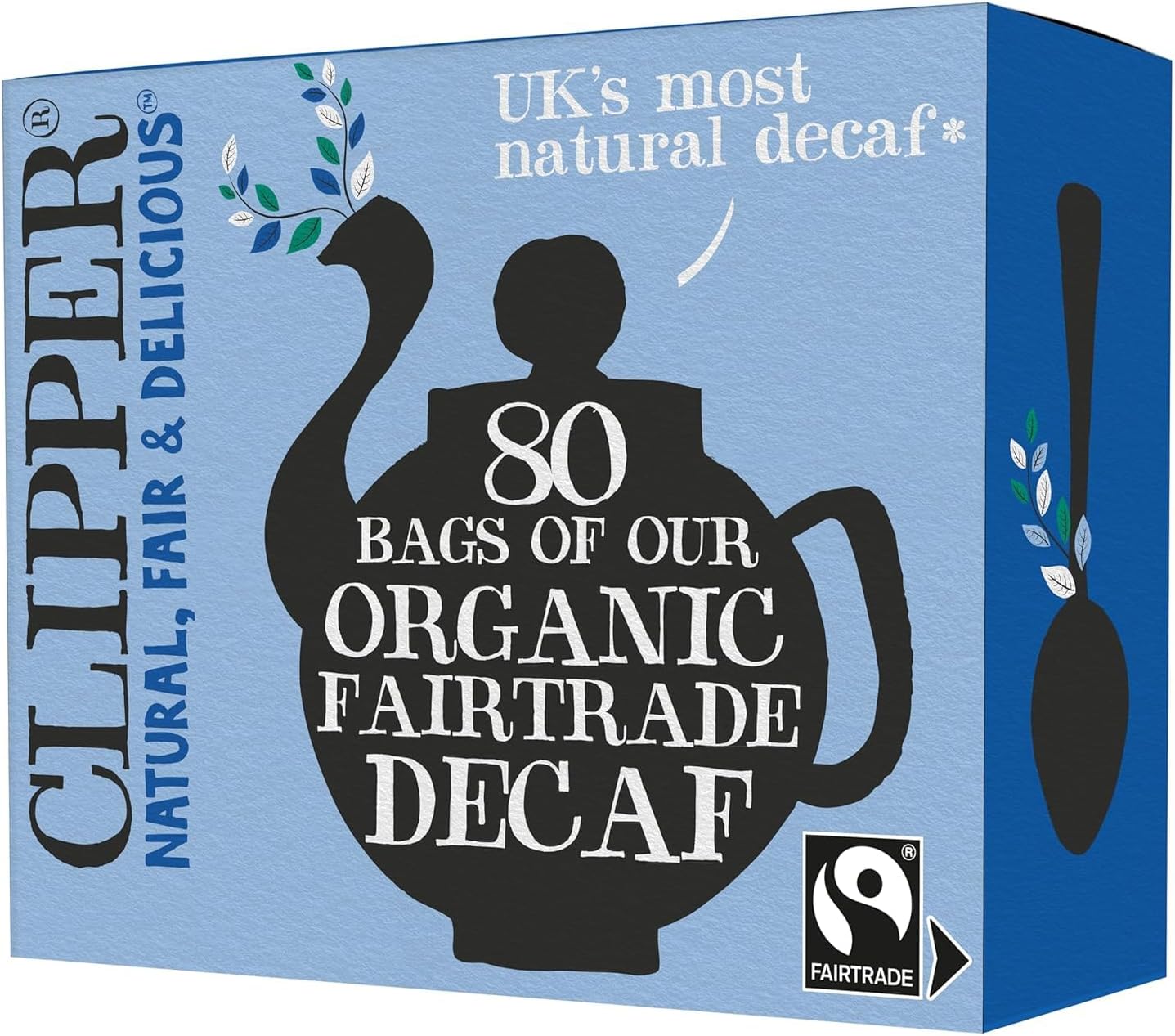 Clipper Tea, Black Tea Assam Blend, Fairtrade, Organic, Plant-Based, Decaf British Tea, 1 Pack, 80 Unbleached Tea Bags