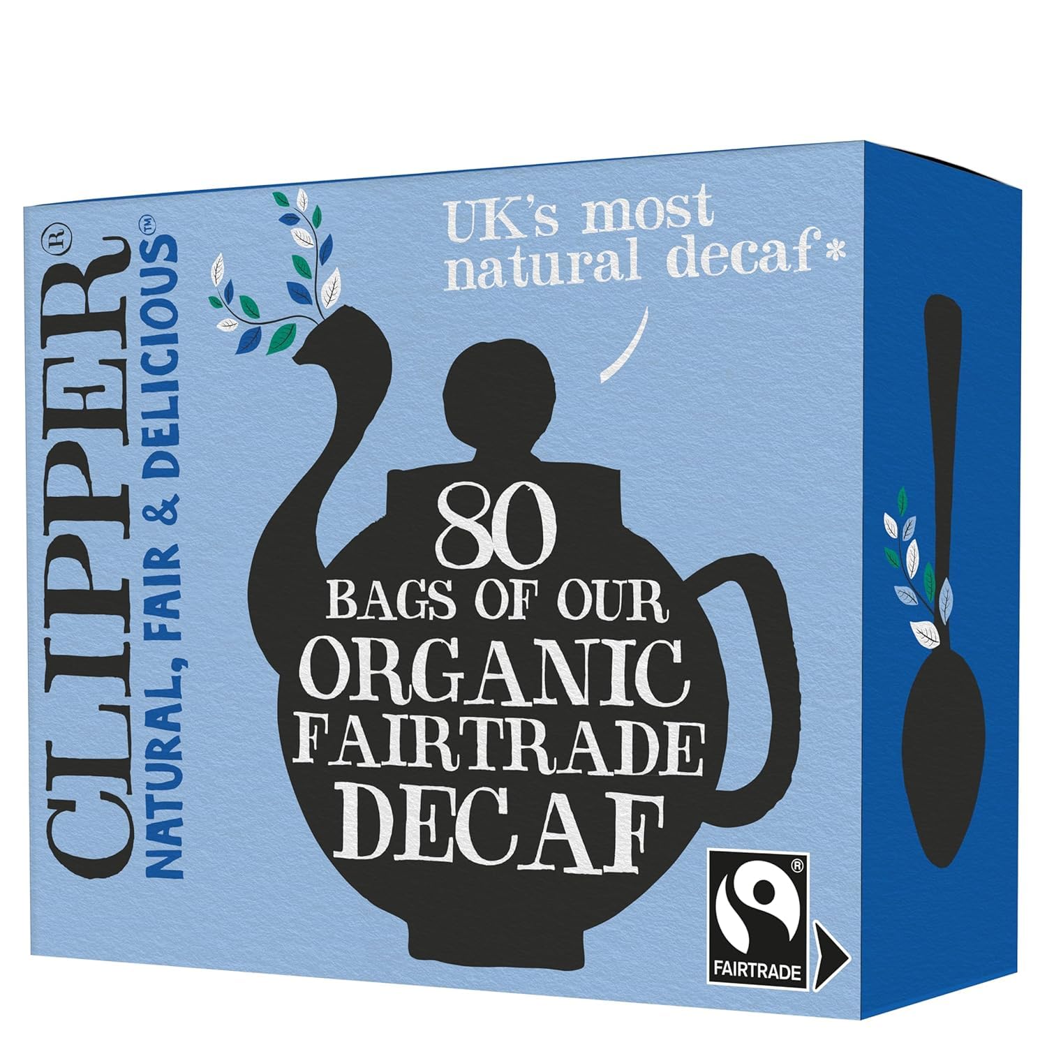 Clipper Tea, Black Tea Assam Blend, Fairtrade, Organic, Plant-Based, Decaf British Tea, 1 Pack, 80 Unbleached Tea Bags