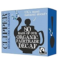 Vista 1 de Clipper Tea Tea - Té de comercio justo orgánico descafeinado 80 sin blanquear, bolsas sin plástico, 8.2 onzas, 1 paquete, 80 bolsas de té sin